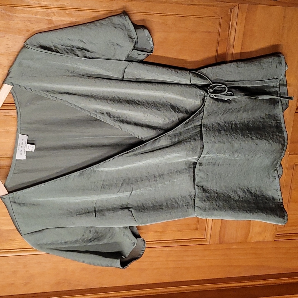 Lucky Brand Green wrap blouse